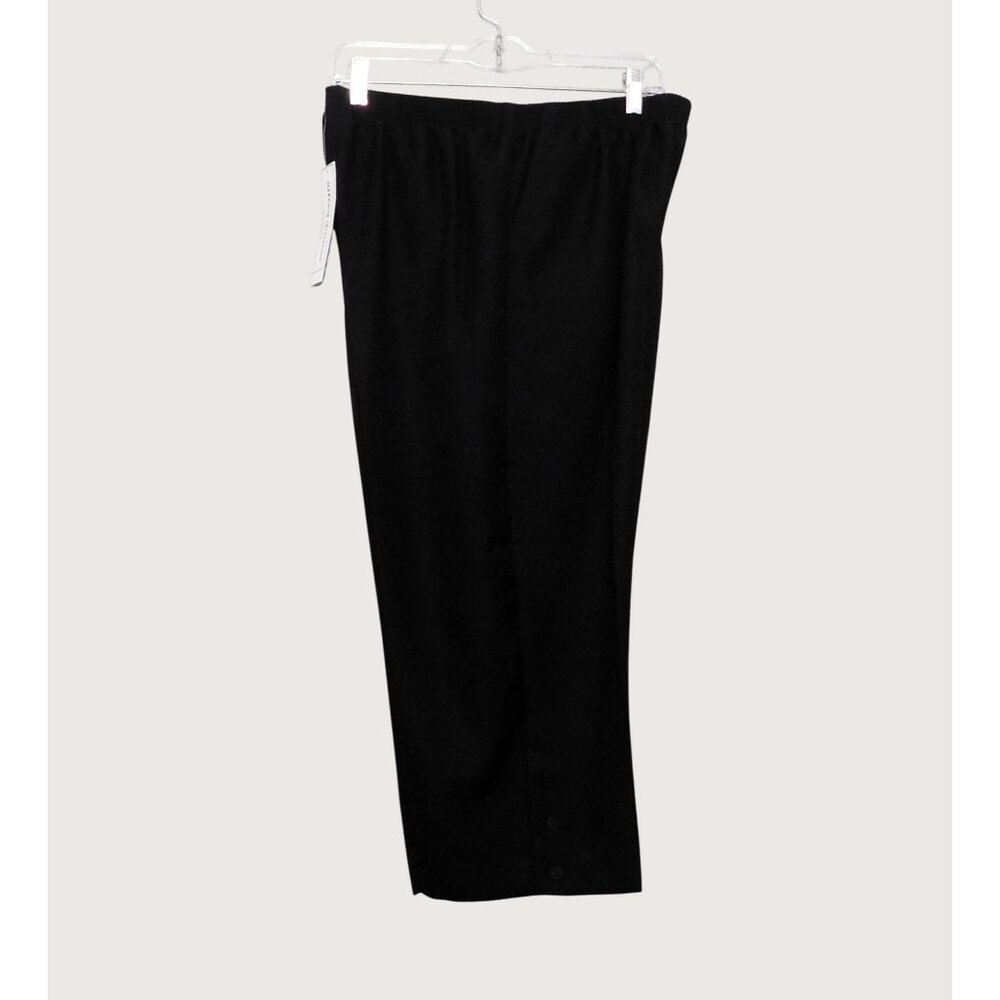 Alfred Dunner Capri Pants Womens Size 14 Black Cropped Pants Elastic Waist - Picture 2 of 7